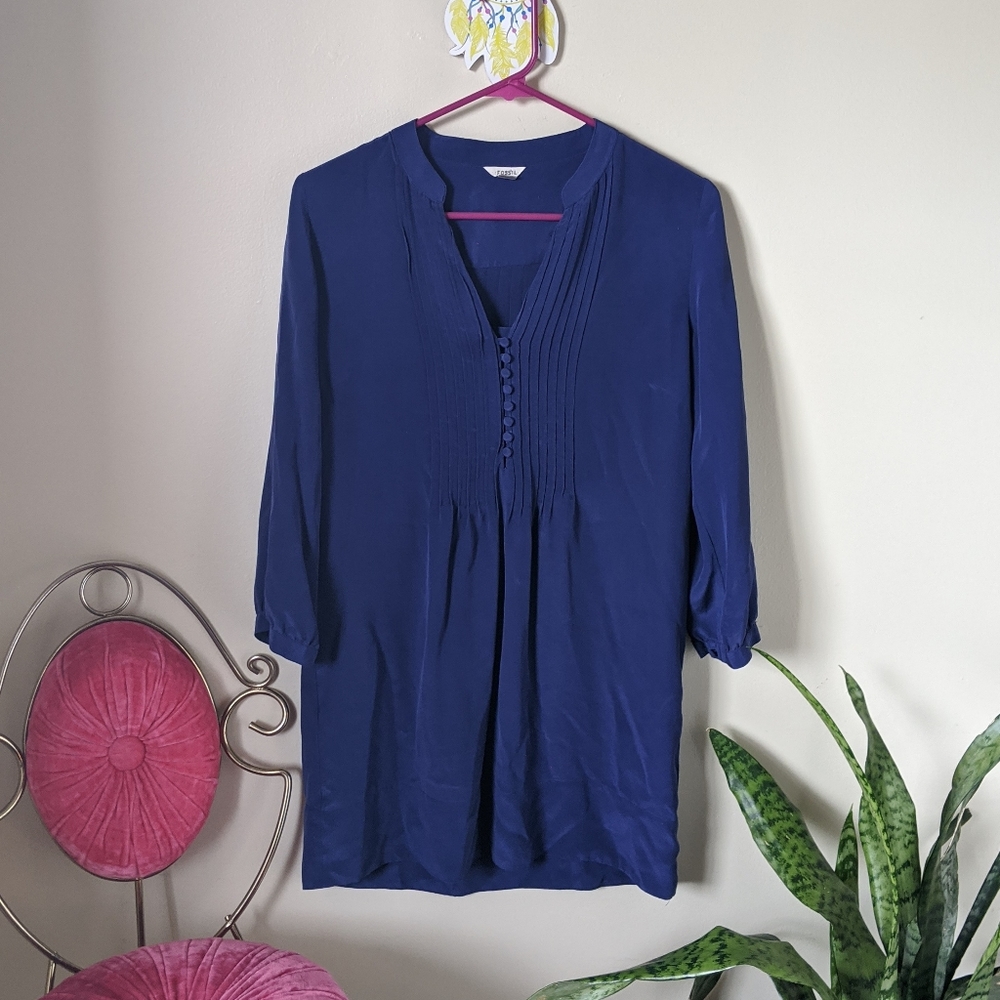 Fossil Navy Blue Silk TunicTop or Dress